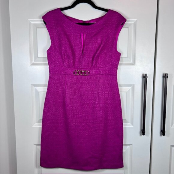 Trina Turk Women's‎ Pink/Purple Jacquard Designer Luxury Sheath Dress Medium - Picture 1 of 8